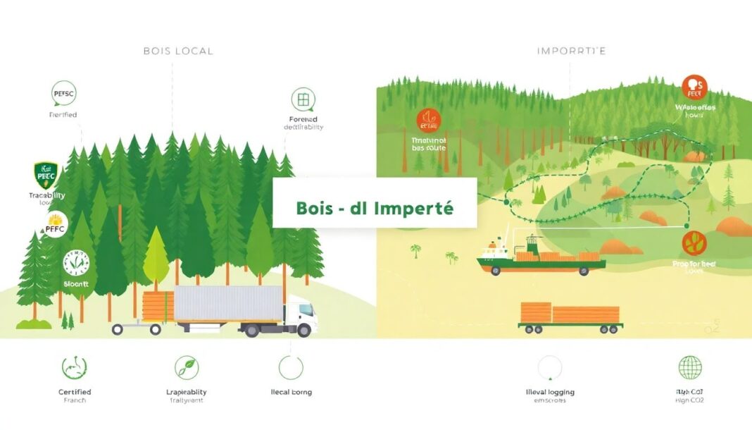 Bois local ou importé : quel choix privilégier pour un projet bas carbone ?