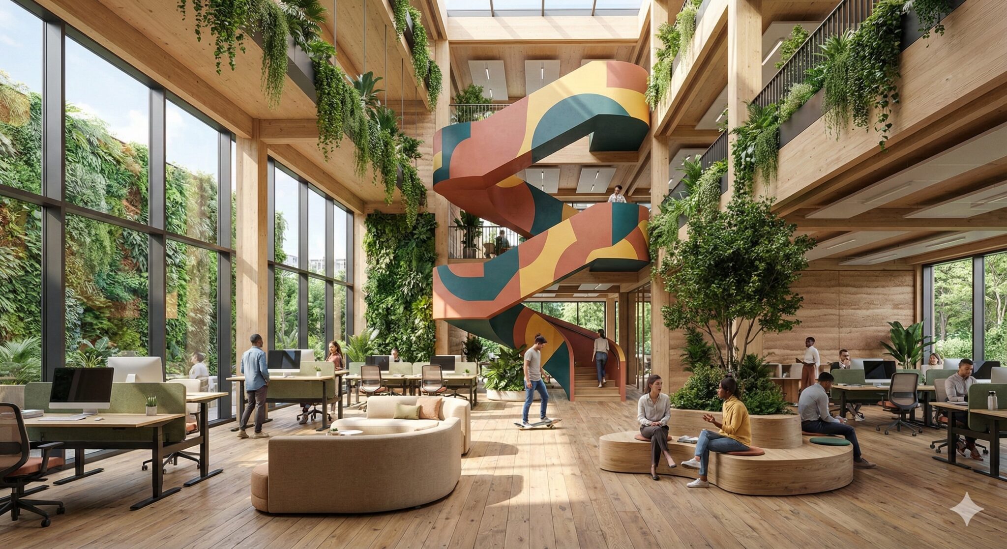 Le design actif pour encourager la santé et le bien-être dans les bureaux verts