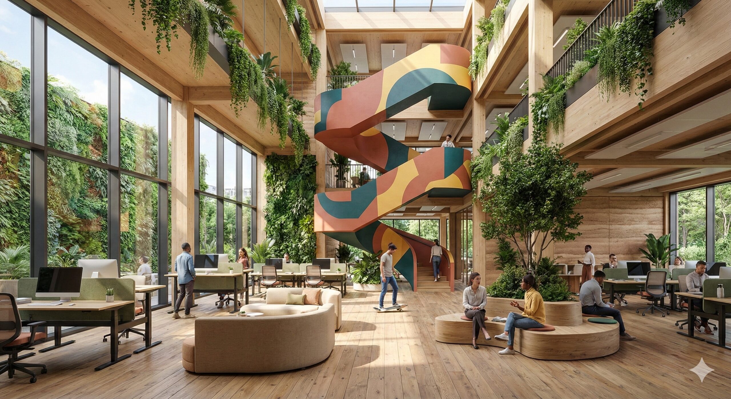 Le design actif pour encourager la santé et le bien-être dans les bureaux verts